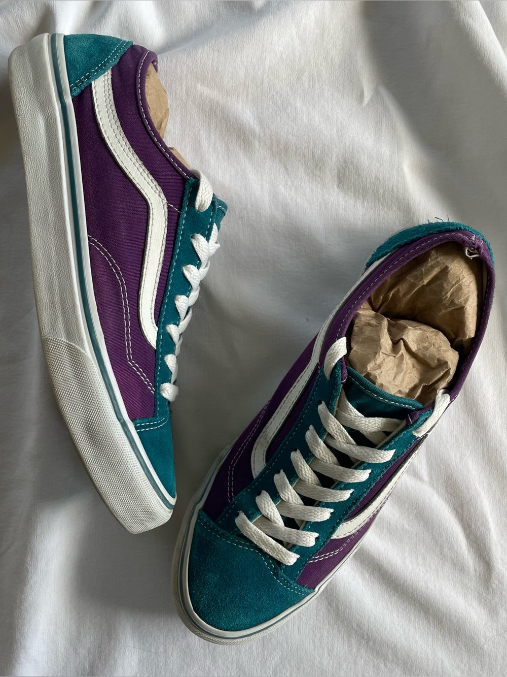 Vans Old Skool Skate Shoes in Purple and Teal